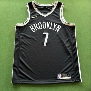 Kevin Durant #7 Brooklyn Nets Nike Dri-FIT Black and White Home Jersey Large 48
